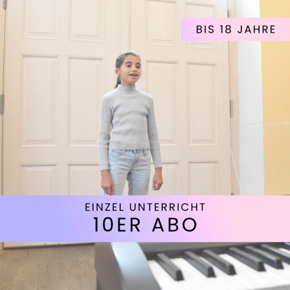Gesangsunterricht Einzel bis 18 - 10er Abo