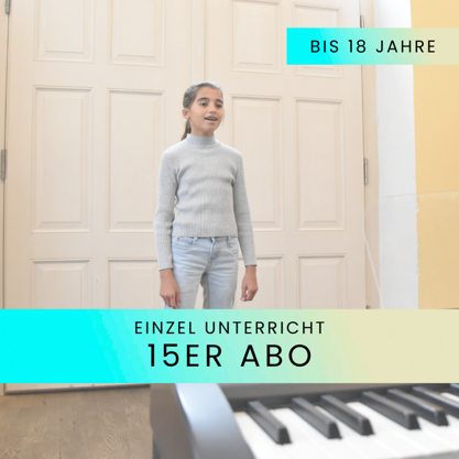 Gesangsunterricht Einzel bis 18 - 15er Abo