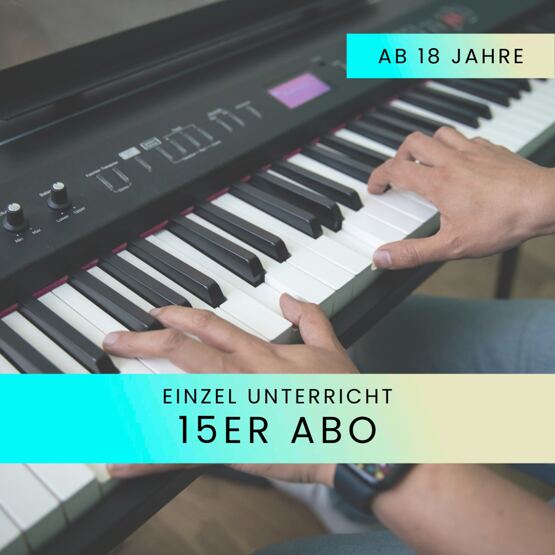 Pianounterricht Einzel ab 18 - 15er Abo